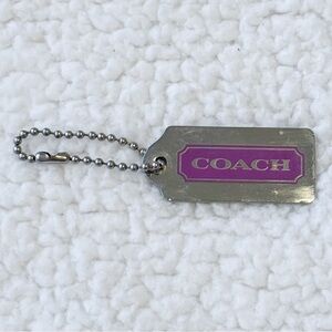 Vintage Coach Y2K Silver Metal Hangtag Replacement Charm Keychain 1.75 x 0.75